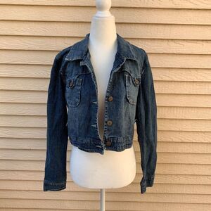 Vintage Y2K Lili Miss Sixty Girls Denim Jacket Button Blue Cotton Stretch XL